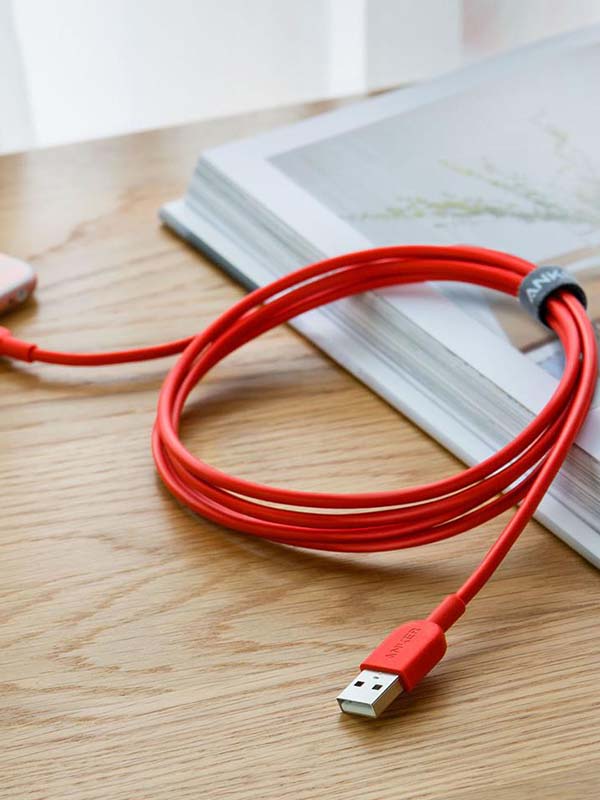 Anker Powerline II Fast Charging Lightning Cable (6ft), Red with Warranty